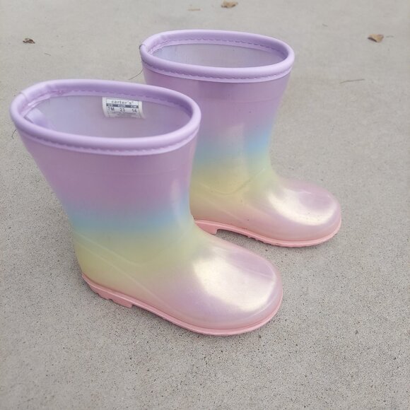 Carter's Sparkly Rainbow Rain Boots - Picture 2 of 4